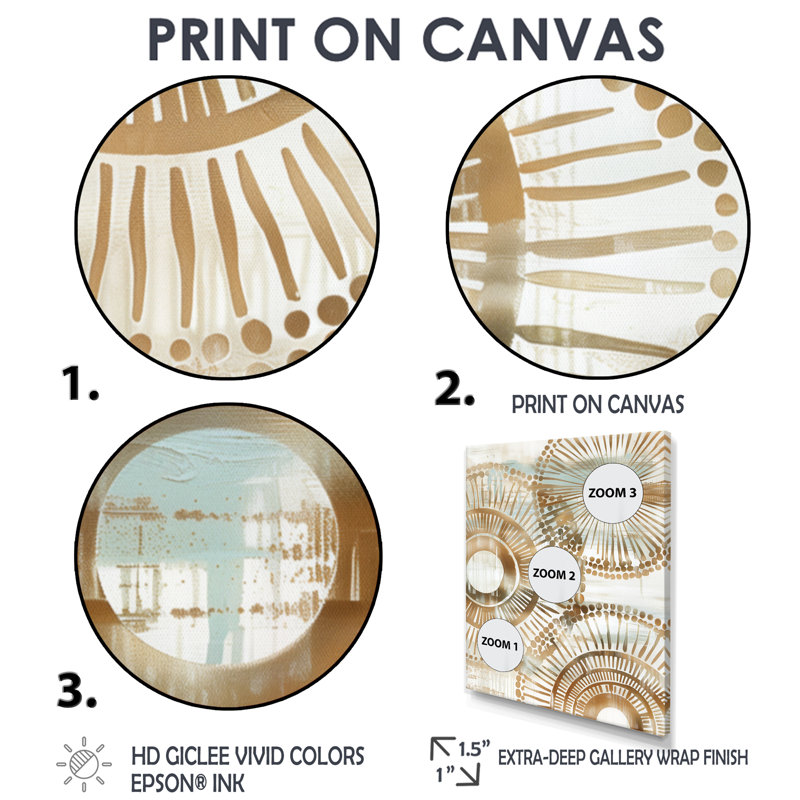 Or blanc et beige bohémien Mandala Simplicity II - impression d'art mural Mandala Boho, Toile tendue, H 12 po x l 20 po