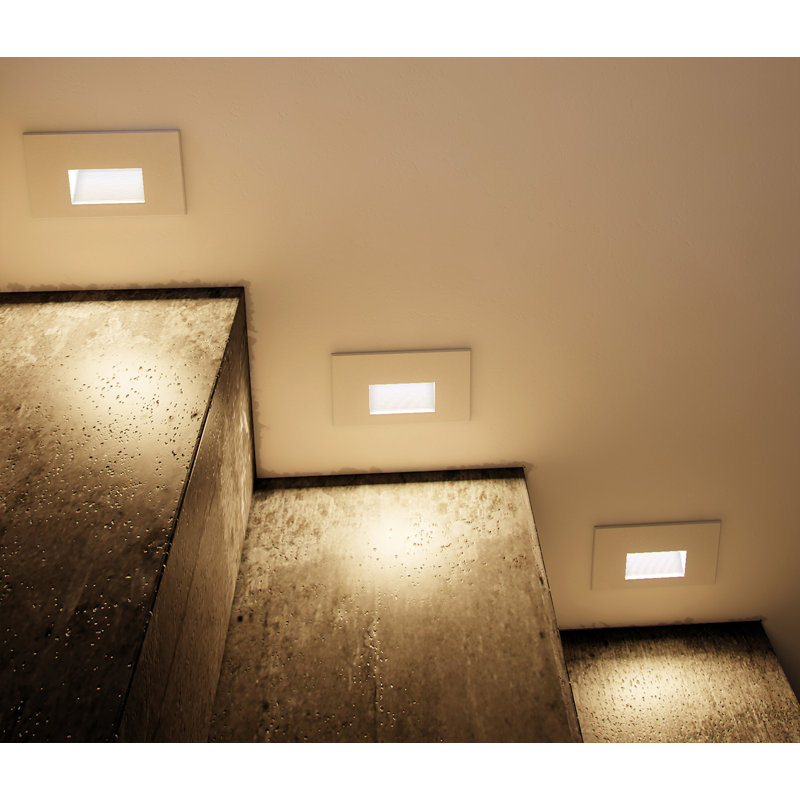 Gislind Integrated LED Metal Step Light Pack, White