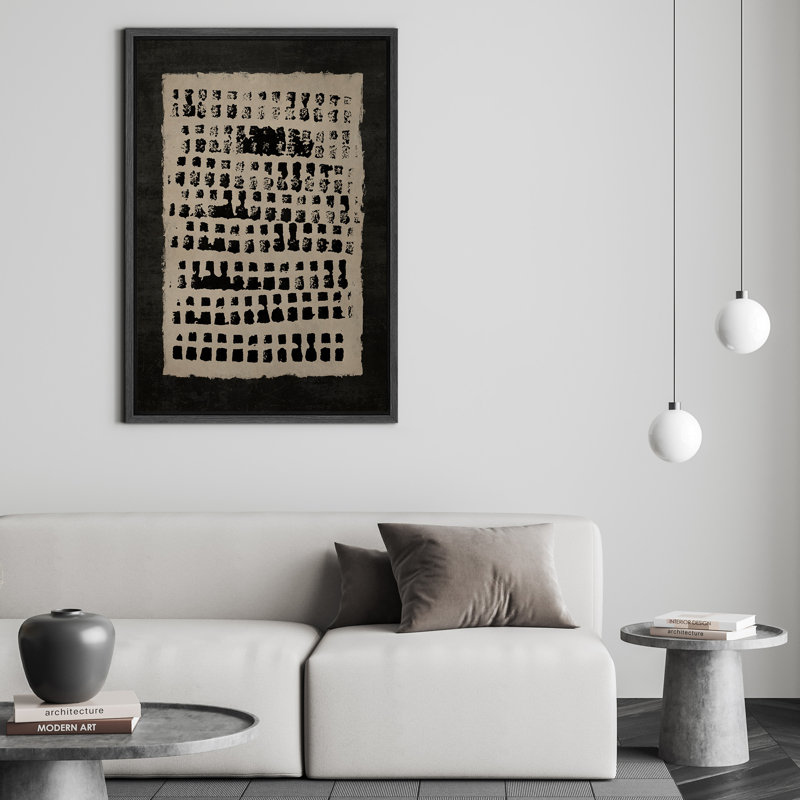 Impression sur toile abstraite, impression minimaliste sur fond noir et beige pour bureau ou vestibule, H 36 po x l 24 po