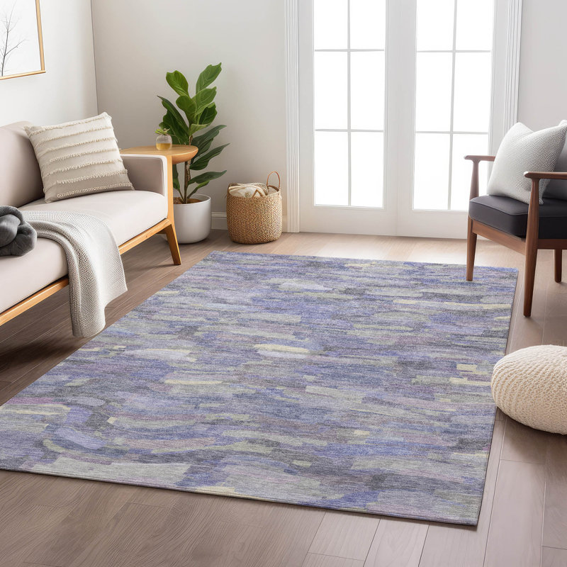 Machine Washable Indoor/Outdoor Jenning ACN2266 Stripes Rug, Rectangle 8' x 10'