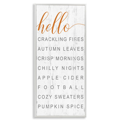 Hello Fall Favourites Phrases Giclee Art by Jessica Mundo