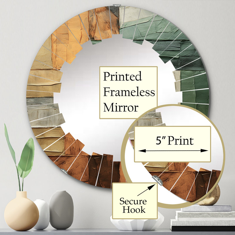 Mandora - Miroir mural moderne rond, 24 po x 24 po