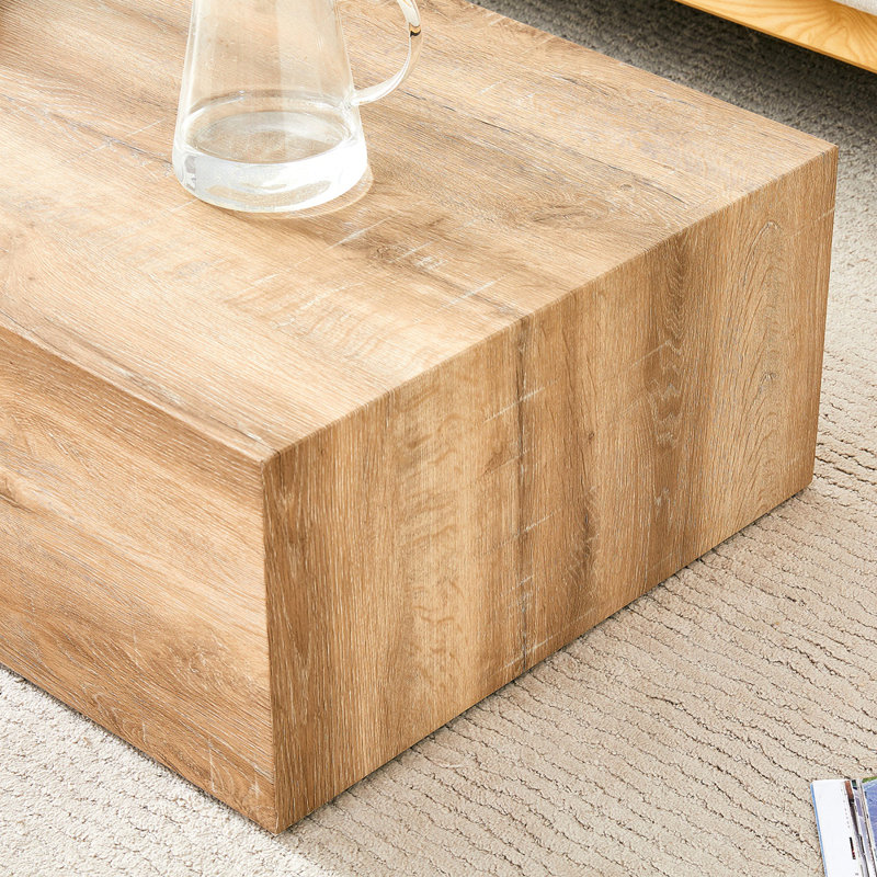 Rectangular Coffee Table, Natural, 12.12" H x 39.42" L x 23.72" W
