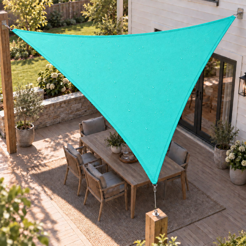 Toile d'ombrage triangulaire, 16 pi x 16 pi, Turquoise