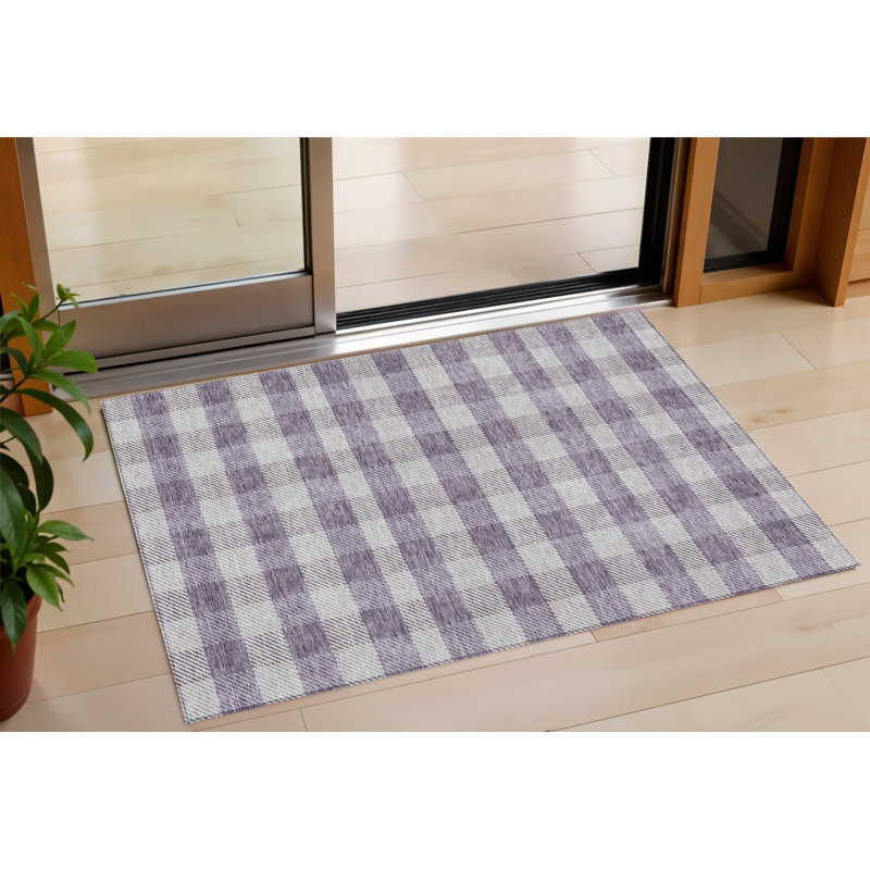 Tapis intérieur lavable lavande et ivoire 3 pi x 5 pi
