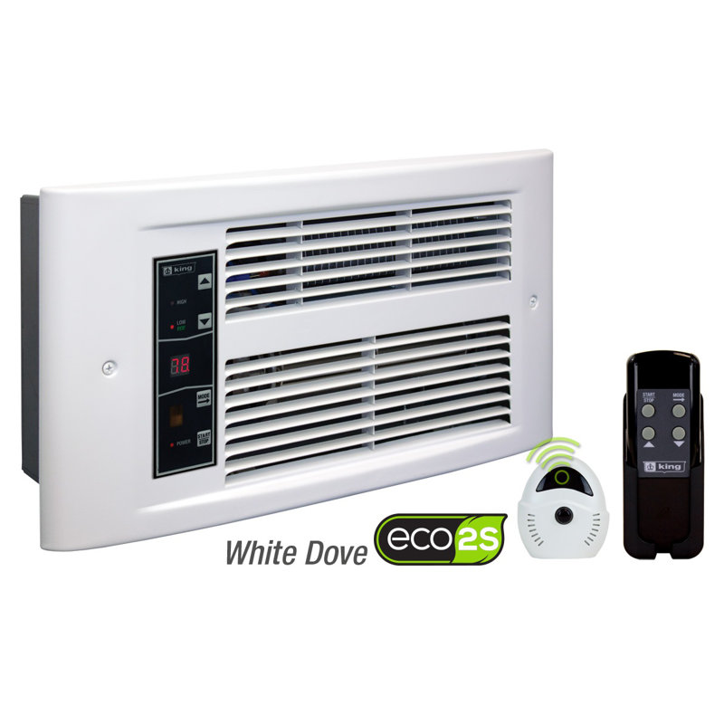King Electric Electric Wall Mounted Space Heater with Adjustable Thermostat and with Digital Display, White Dove