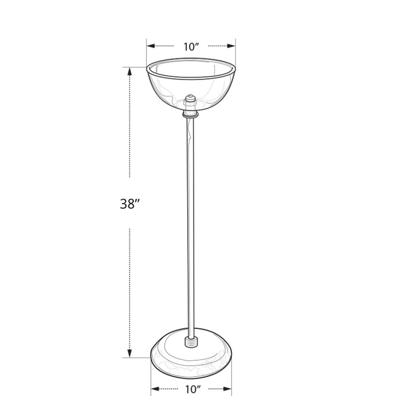 Présentoir de sol à bol simple de 10 po de diamètre
