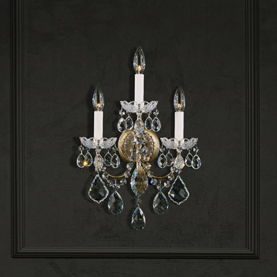 New Orleans 3 Light Wall Sconce in Black Pearl with Clear Radiance Crystals