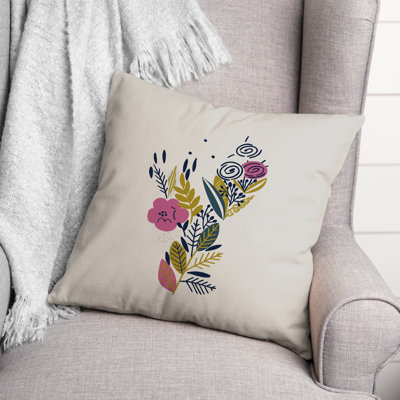 Funky Multi-Colour Floral Throw Pillow