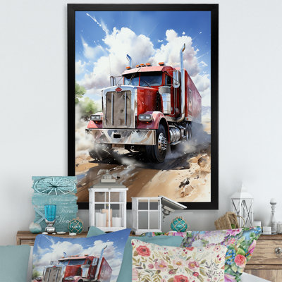 Red Semi Truck Pride I - impressions sur toile de camion