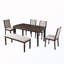Ensemble de table de salle à manger 6 pièces avec 4 chaises capitonnées et 1 banc-1450957172-1450957177-1450957176-1450957183
