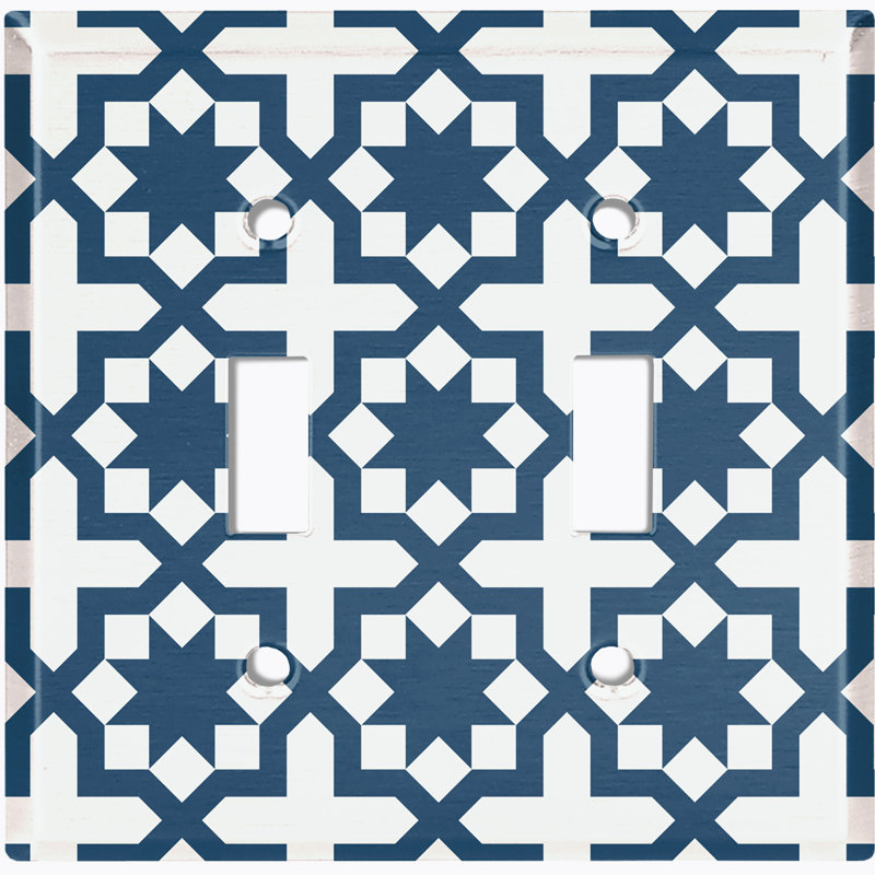 Patterned 2 - Gang Toggle Light Switch Standard Wall Plate