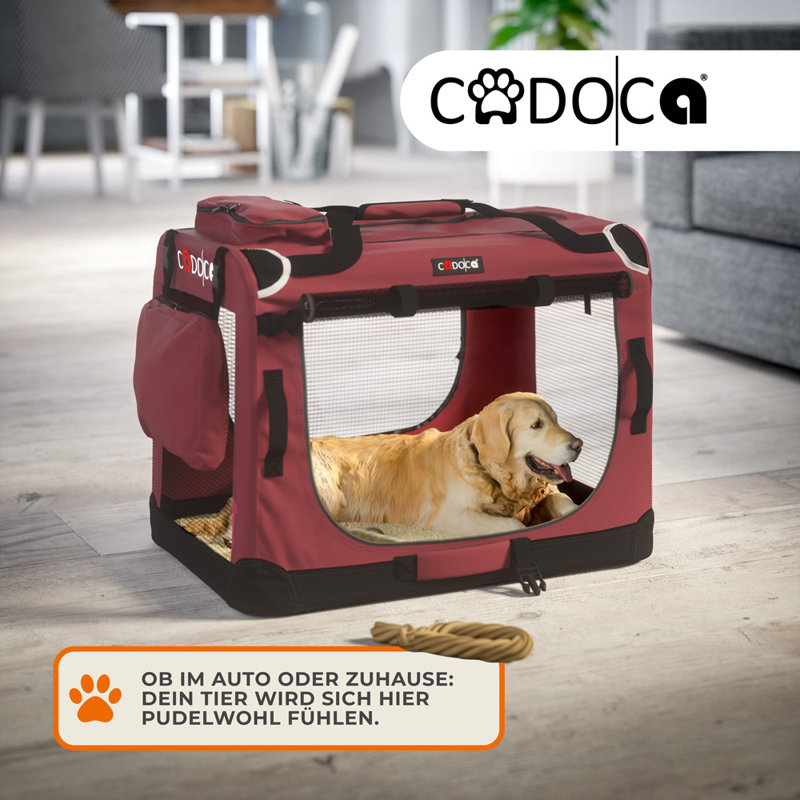 Kempner Pet Carrier, 42cm H x 60cm W x 44cm D, Red