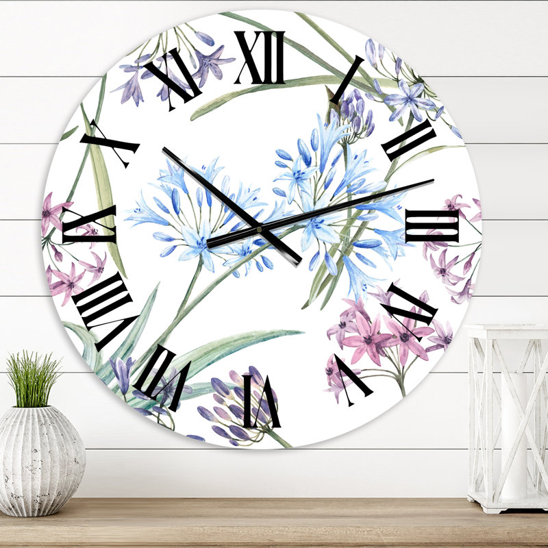 Vibrant Summer Wildflowers II - Horloge murale traditionnelle, Très petit