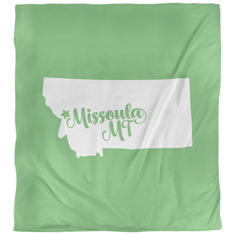 Housse de couette missoula montana, Microfibre, Housse de couette pour très grand lit, Vert