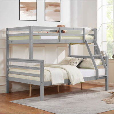 Twin Over Full Solid Wood Bunk Bed With Ladder And Under-bed Storage by Harriet Bee