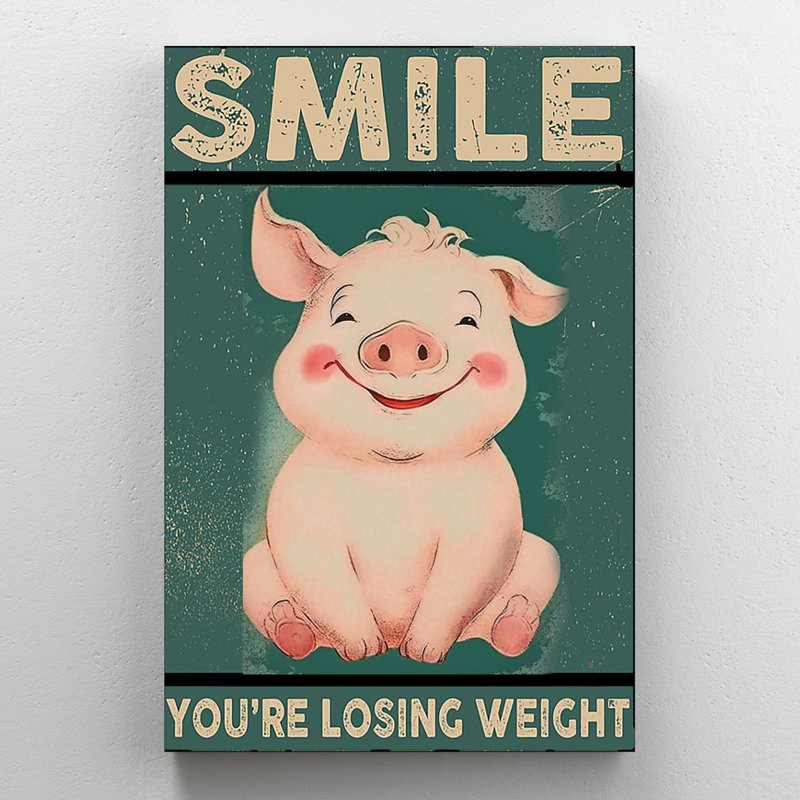 Impression sur toile, "Criollo pig", 11" W x 14" H x 1.25" D