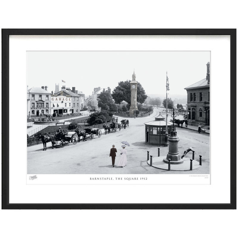 Barnstaple, The Square 1912 - Single Picture Frame Print, 28cm H x 36cm W x 2.3cm D