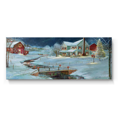 Noël à la ferme - Toile tendue avec châssis - Prêt à accrocher