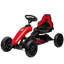 Kart à pédales pour enfants en rouge chaud avec siège réglable et roues amortissantes