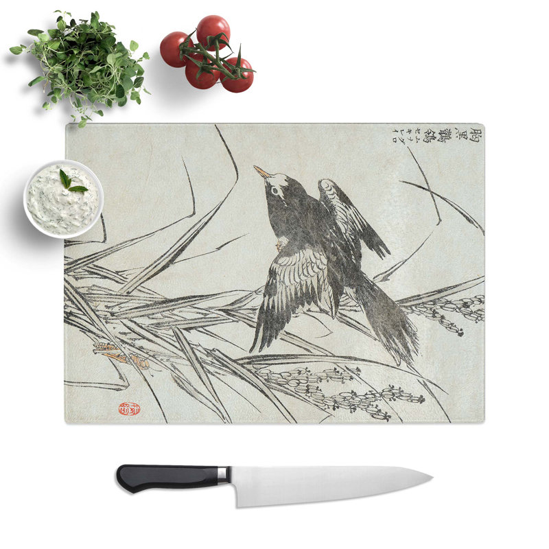Glass Flying Bird by Kono Bairei Chopping Board, 28.5 cm W x 20 cm L