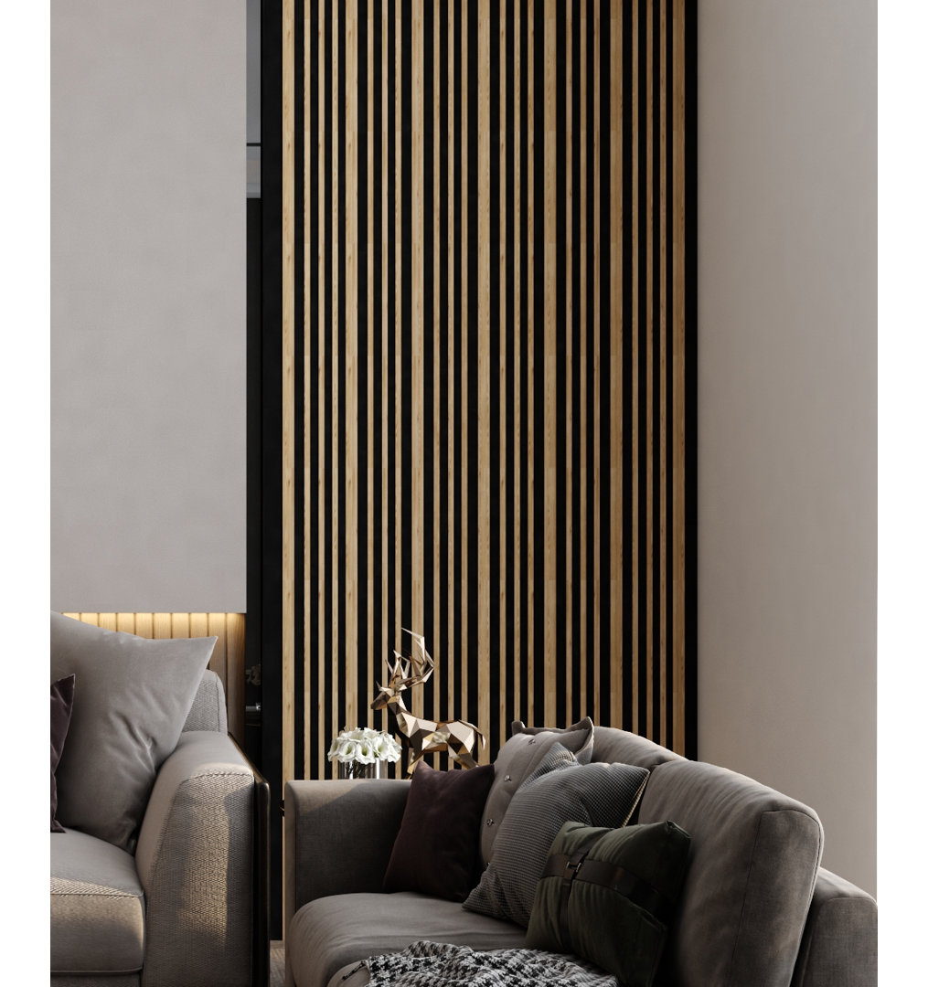 4.8" x 94.5 Decorative Shiplap Wall Paneling in Beige/Black (6-pack) (Set of 6) e-Joy