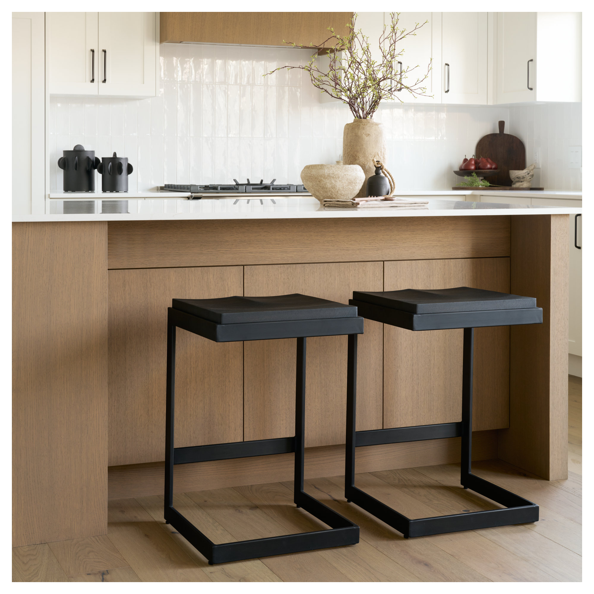 Christina Solid Wood Bar & Counter Stool, Counter Stool (26” Seat Height), Black