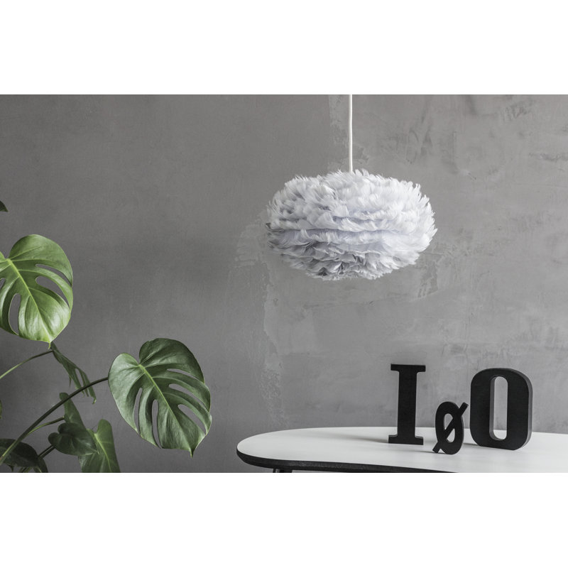 Homan 1 - Light Unique/Statement Pendant, White, White, 7.9" H x 13.8" W x 13.8" D