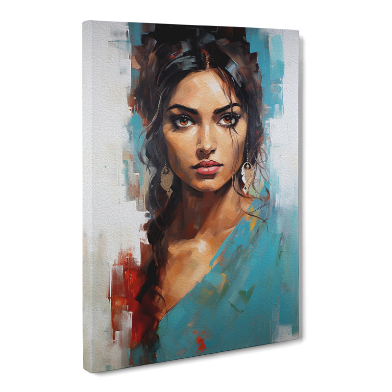 Indian Woman Gestural No.3 - Print, 50cm H x 35cm W x 3cm D