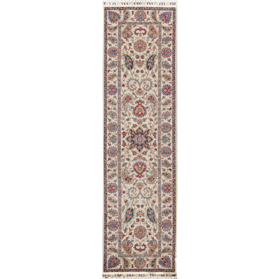 One-of-a-Kind Hand-Knotted High-Quality Ivory/Red/Yellow/Blue Runner