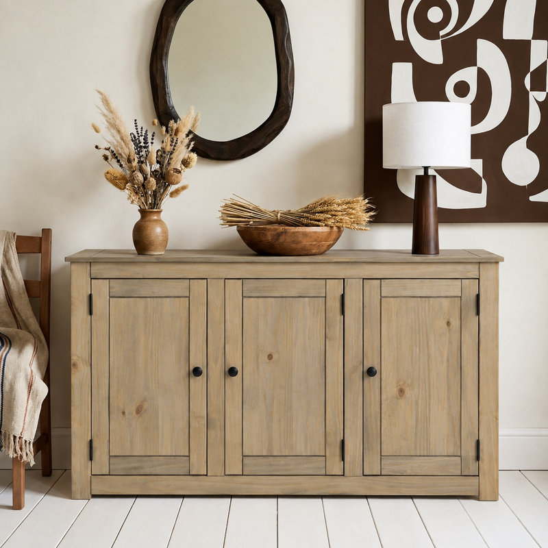 134 cm W Pine Solid Wood Sideboard