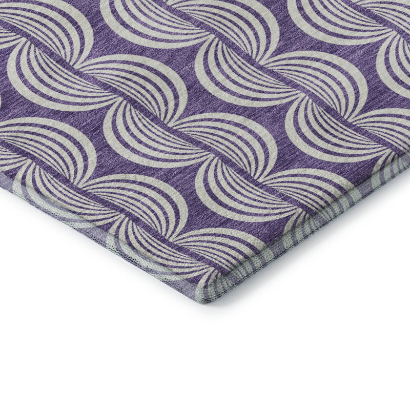 Premium Machine Washable Corum AMF1055 Swirls Rug, Rectangle 9 pi x 12 pi