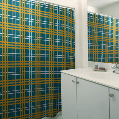 Rideau de douche simple à carreaux Jacksonville