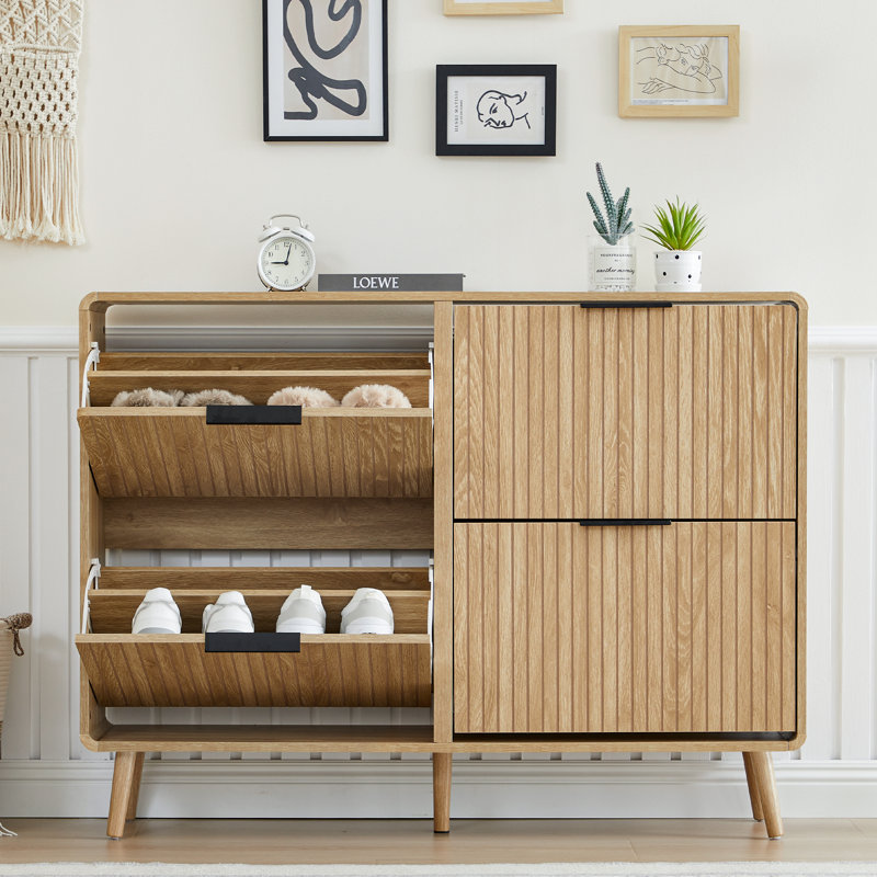 Armoire de rangement pour chaussures 16 à 24 paires, Naturel