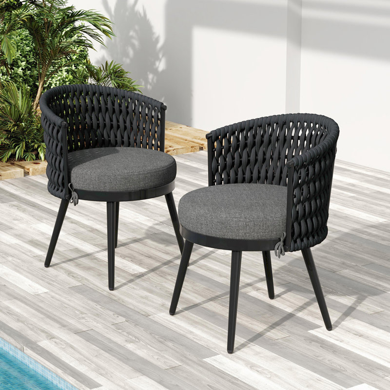 Outdoor Patio Dining Chair, Dark Gray
