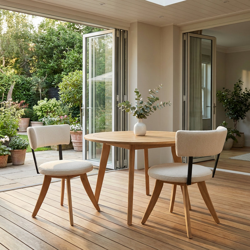 Ensemble de 2 chaises de salle à manger rembourrées avec dossier ergonomique incurvé, base en bois massif robuste et sièges rembourrés confortables