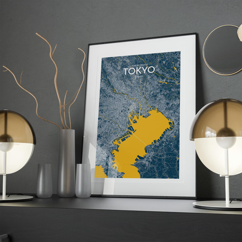 Tokyo City Map In Amuse - No Frame Print, 17cm H x 11cm W x 0.05cm D