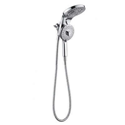 Chrome Dual Shower Head Combo with Handheld Spray, 10 Spray Functions
