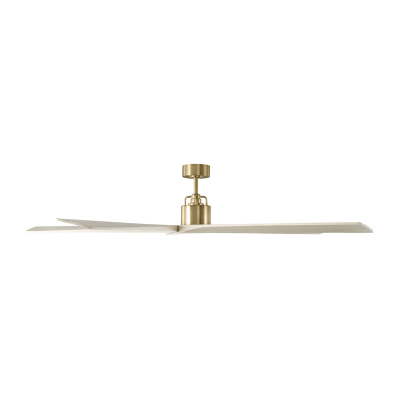 Visual Comfort Fan Aspen 70 Indoor Ceiling Fan with Washed White Oak blades and Handheld Remote, Burnished Brass