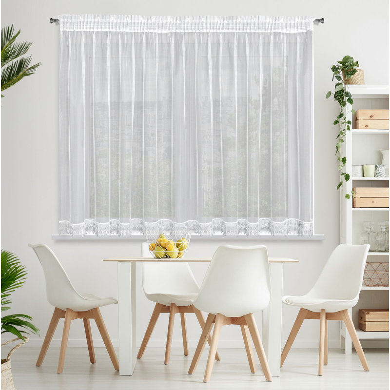 Quedgeley Slot Top Sheer Curtain, 145cm H x 300cm W