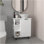 Allegra Floating Vessel Sink Bathroom Vanity, Double Doors, And Storage Shelf, White