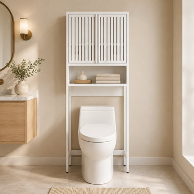 White Space-Saving Toilet Storage Shelf Multi-Purpose Organizer For Private Bathroom & Laundry Room