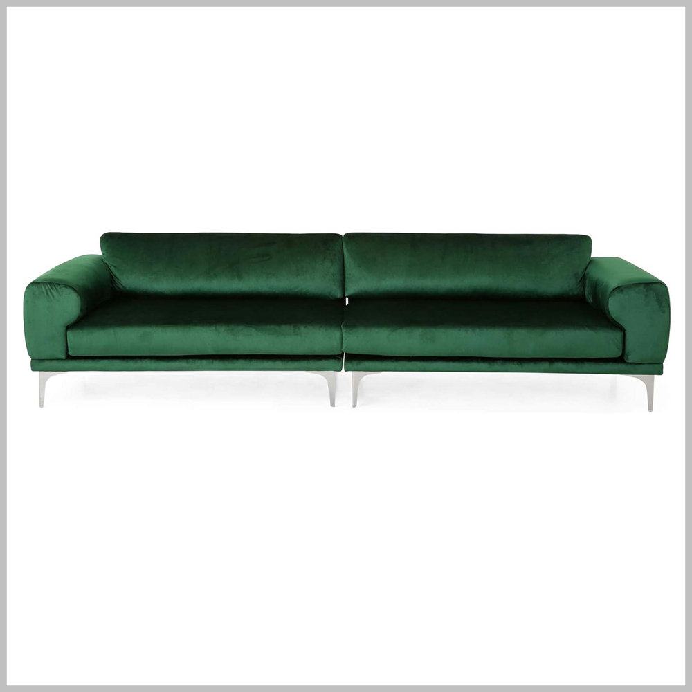 Mercer41 Comfy 4Seat Sofa With Metal Legs, Modern For Living Room And
