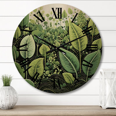 Horloge murale Ferns Plant Graceful Curves I - Floral