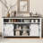 59.3''Sideboard with Sliding Barn Door and Mesh Panels,Farmhouse Buffet with Open Storage,Suitable for Living Room, Hallway, Balcony,Kitchen, Office-254875244
