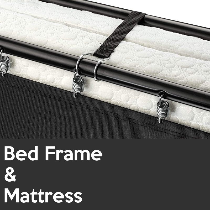 Lit pliant Bridgepointe de 14 pouces avec luxueux matelas en mousse à mémoire de forme de 3 pouces et structure en métal robuste et robuste.