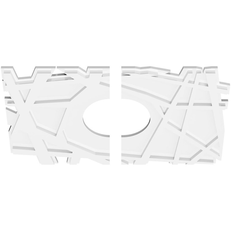 Médaillon de plafond contemporain en PVC de qualité architecturale Novo, H 1 po x l 26 po x P 17,38 po