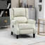 Fauteuil inclinable de salon avec massage par vibration et chaleur - repose-pieds simple à oreilles en tissu de lin blanc, poche latérale moderne, couleur