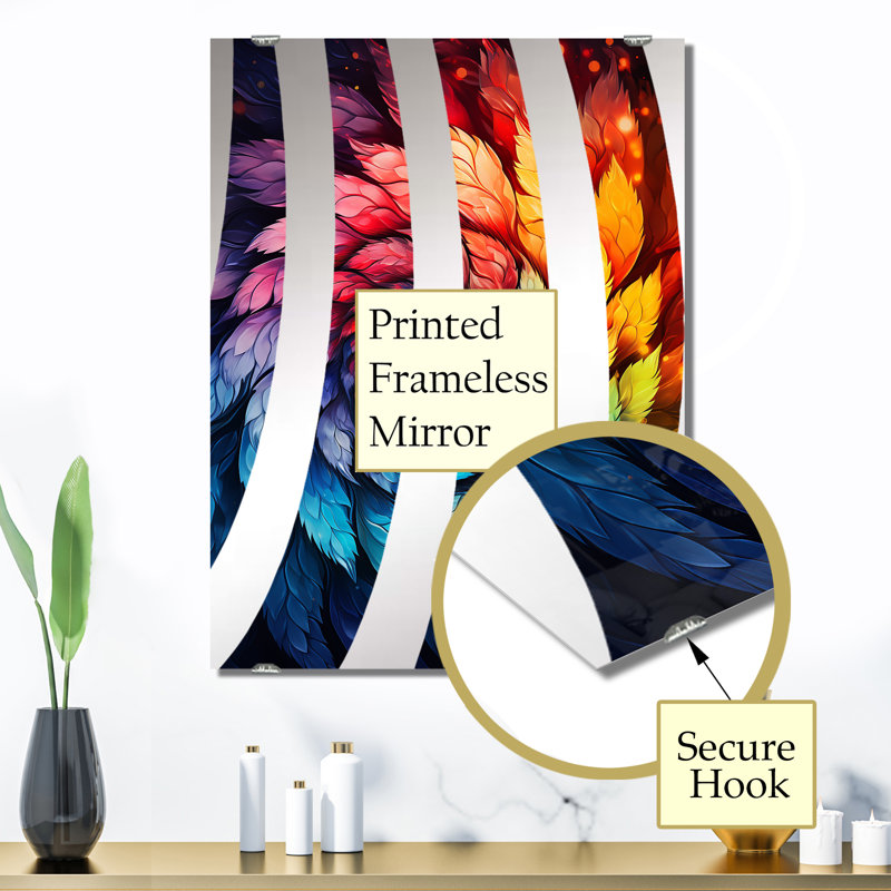 Everett - Miroir mural fractal abstrait MIR137072, 32 po x 24 po