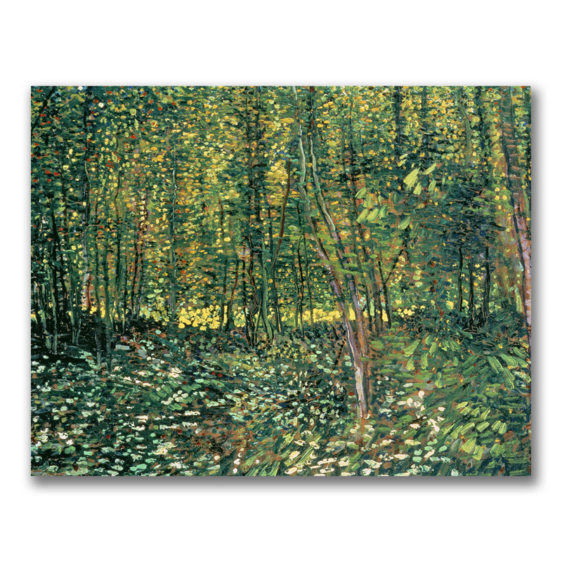 Art mural sur toile tendue - Vincent Van Gogh «Trees and Undergrowth, 1887», art mural pour salon, chambre à coucher ou bureau - 26 x 32